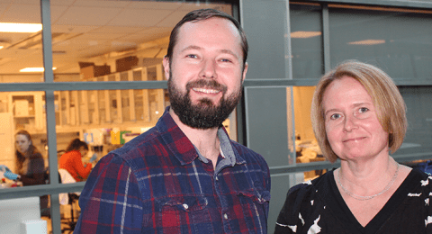 Áki Jarl Láruson, stofnerfðafræðingur hjá Hafró og Katrín Halldórsdóttir, verkefnisstjóri hjá Lífvísindasetri HÍ